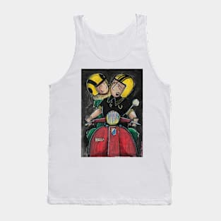 Retro Scooter, Classic Scooter, Scooterist, Scootering, Scooter Rider, Mod Art Tank Top